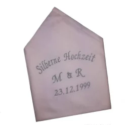 Stoffservietten Silberne Hochzeit Initialen und Datum