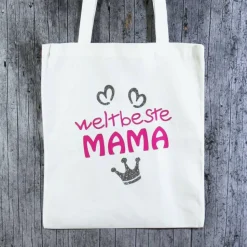 Stofftasche **MAMA3** von ZWEIFARBIG Einkaufsbeutel Baumwolltasche Stoffbeutel Geburtstag Geschenk Muttertag