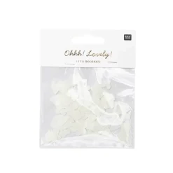 Streudeko Flitter Herzen cremefarben