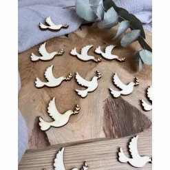 Streudekoration Taube / Streudeko Taufe Kommunion Konfirmation / Tischdekoration aus Holz