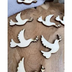 Streudekoration Taube / Streudeko Taufe Kommunion Konfirmation / Tischdekoration aus Holz