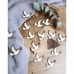 Streudekoration Taube / Streudeko Taufe Kommunion Konfirmation / Tischdekoration aus Holz