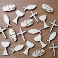 Streuteile zur Kommunion und Konfirmation aus Holz