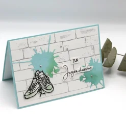 Stylische Jugendweihekarte mit coolem Motiv, Glückwunschkarte zur Jugendweihe