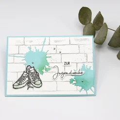 Stylische Jugendweihekarte mit coolem Motiv, Glückwunschkarte zur Jugendweihe