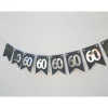 Super edle Girlande zum 60. Geburtstag Jubiläum Hochzeitstag Silber und Schwarz handgefertigt Zahlengirlande