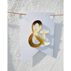 Super edle Girlande zur Hochzeit Mr & Mr in Gold und Weiß auf Wunsch personalisiert mit Wunschnamen Namensgirlande zur H