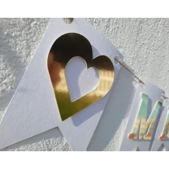 Super edle Girlande zur Hochzeit MR & MR in Gold und Weiß auf Wunsch personalisiert mit Wunschnamen Namensgirl