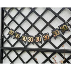 Super schöne Girlande zum 30. Geburtstag in Gold und Schwarz! Wimpelkette Dekoration Papierdeko