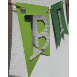 Super schöne Girlande zum Abitur, ABI 2026 in Grün und Beige mit silberner Schrift #Abi #Abitur #Abschluss