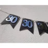 Super schöne Girlande zum 30. Geburtstag in Silber und Schwarz! Wimpelkette Dekoration Papierdeko