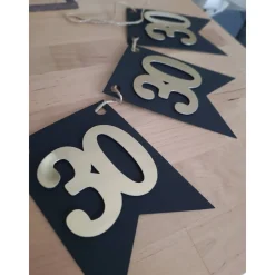 Super schöne Girlande zum 30. Geburtstag in Silber und Schwarz! Wimpelkette Dekoration Papierdeko
