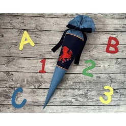 supercoole Schultüte Zuckertüte Blau Drache