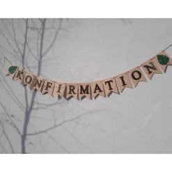 Superschöne Girlande zur Konfirmation.  In Beige und Gold in angesagtem Boho Style