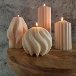 Swirl Candle I Geometrische Kerze I Groß 14 cm XL I Dekorative Kerze I Sojawachs I Home Decor I Trend I Hingucker I Hand