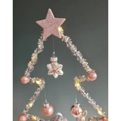 Tannenbaum mit Schneemann in Rosa, Dekoration,Weihnachtszeit,Adventzeit  mit Beleuchtung,Unikat