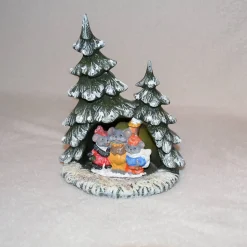 Tannenbaum mit singenden Mäusen aus Keramik.