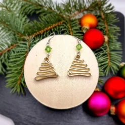 Tannenbaum Ohrringe mit funkelnden Kristallen