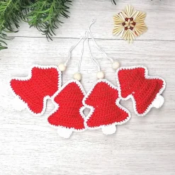 Tannenbaumanhänger, Christbaumschmuck, gehäkelt 100 % Baumwolle / als Dekoration zu Weihnachten, Türschmuck, Adventschmu