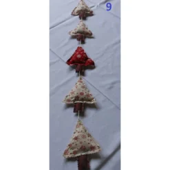 Tannenbaumgirlande – Weihnachtsdeko für Fenster, Tür & Wand aus Baumwolle, 5 Bäume, 85-90cm