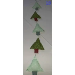 Tannenbaumgirlande – Weihnachtsdeko für Fenster, Tür & Wand aus Baumwolle, 5 Bäume, 85-90cm