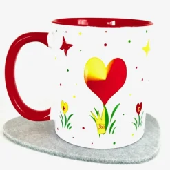 Tasse beste Schwester mit Spruch: Glück ist eine Schwester wie Dich zu haben, rot