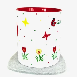 Tasse beste Schwester mit Spruch: Glück ist eine Schwester wie Dich zu haben, rot