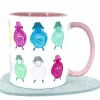 Tasse süße Schafe Tier-Motiv Kaffeebecher rosa für Woll- und Strickbegeisterte