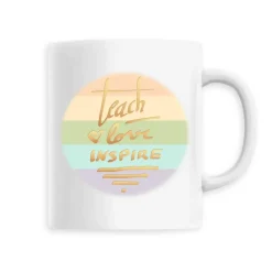 Tasse Teach Love Inspire Pastell Regenbogen