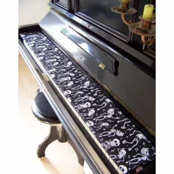Tastenläufer für Klavier Keyboard Piano Halloween schwarz weiß Längenwahl x Breite 15,5 cm Tastaturabdeckung Klavierabdeckung Tastatur Klaviatur