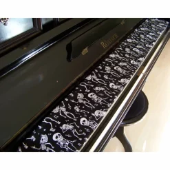 Tastenläufer für Klavier Keyboard Piano Halloween schwarz weiß Längenwahl x Breite 15,5 cm Tastaturabdeckung Klavierabdeckung Tastatur Klaviatur