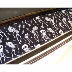 Tastenläufer für Klavier Keyboard Piano Halloween schwarz weiß Längenwahl x Breite 15,5 cm Tastaturabdeckung Klavierabdeckung Tastatur Klaviatur