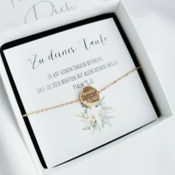 Taufarmband mit Gravur, Taufgeschenk Mädchen, Geschenk Taufe personalisiert, Taufschmuck Junge