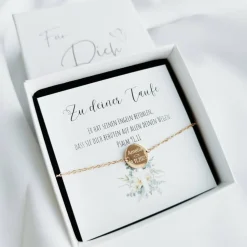 Taufarmband mit Gravur, Taufgeschenk Mädchen, Geschenk Taufe personalisiert, Taufschmuck Junge