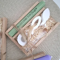 Taufe Geldgeschenk Taufgeschenk mit Fischen Kerzenhalter rund Reagenzglas Geschenkset für Mädchen und Jungen