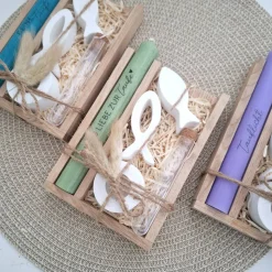 Taufe Geldgeschenk Taufgeschenk mit Fischen Kerzenhalter rund Reagenzglas Geschenkset für Mädchen und Jungen