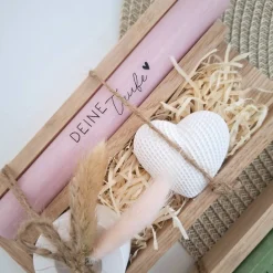 Taufe Taufgeschenk Dekoherz Kerzenhalter rund Geschenkset für Mädchen und Jungen zur heiligen Taufe Taufkerze