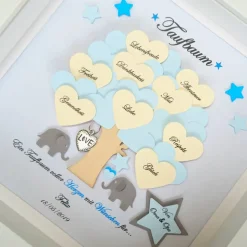 Taufgeschenk Junge, Geschenk zur Taufe,Taufbaum,Lebensbaum, Bilderrahmen zur Taufe, personalisiert