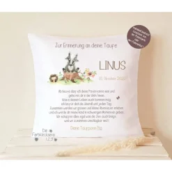 Taufgeschenk Junge Taufkissen mit Spruch Hirsch