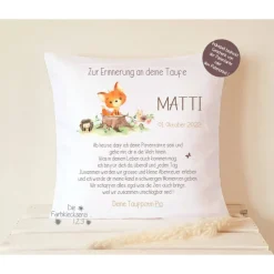 Taufgeschenk Junge Taufkissen mit Spruch Hirsch