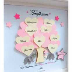 Taufgeschenk Mädchen, Geschenk zur Taufe,Taufbaum,Lebensbaum, Bilderrahmen zur Taufe, personalisiert