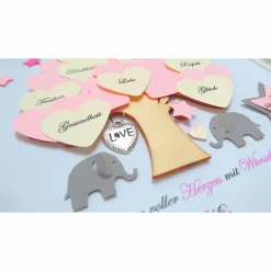 Taufgeschenk Mädchen, Geschenk zur Taufe,Taufbaum,Lebensbaum, Bilderrahmen zur Taufe, personalisiert