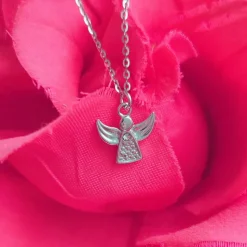 Taufgeschenk Mädchen Kette, Geschenk Taufe personalisiert, Halskette Engel, Taufkette, Taufschmuck