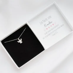 Taufgeschenk Mädchen personalisiert – Engel Halskette 925 Silber