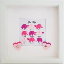 Taufgeschenk ,personalisiertes Geschenk Baby, Taufe, Geburt, Mädchen, Elefanten mit Wünschen