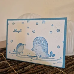 Taufkarte / Taufgeschenke / Taufeinladung / Robbe / Sterne / Glückwünsche zur Taufe / Geschenke zur Taufe / Taufe