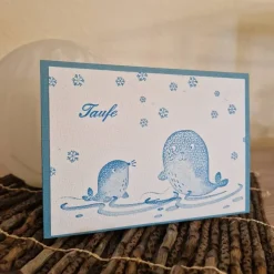 Taufkarte / Taufgeschenke / Taufeinladung / Robbe / Sterne / Glückwünsche zur Taufe / Geschenke zur Taufe / Taufe