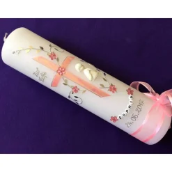 Taufkerze - Kreuz - Engel - Mädchen - Kerze - Taufe - Handarbeit - keine Folie - Buchstabenperlen - Wachsbeschriftung mö