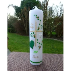 Taufkerze - Kreuz - Mädchen - Junge - Kerze - Taufe - Handarbeit - keine Folie - inkl. Wachsbeschriftung