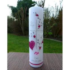 Taufkerze - Kreuz - Mädchen - Junge - Kerze - Taufe - Handarbeit - keine Folie - inkl. Wachsbeschriftung